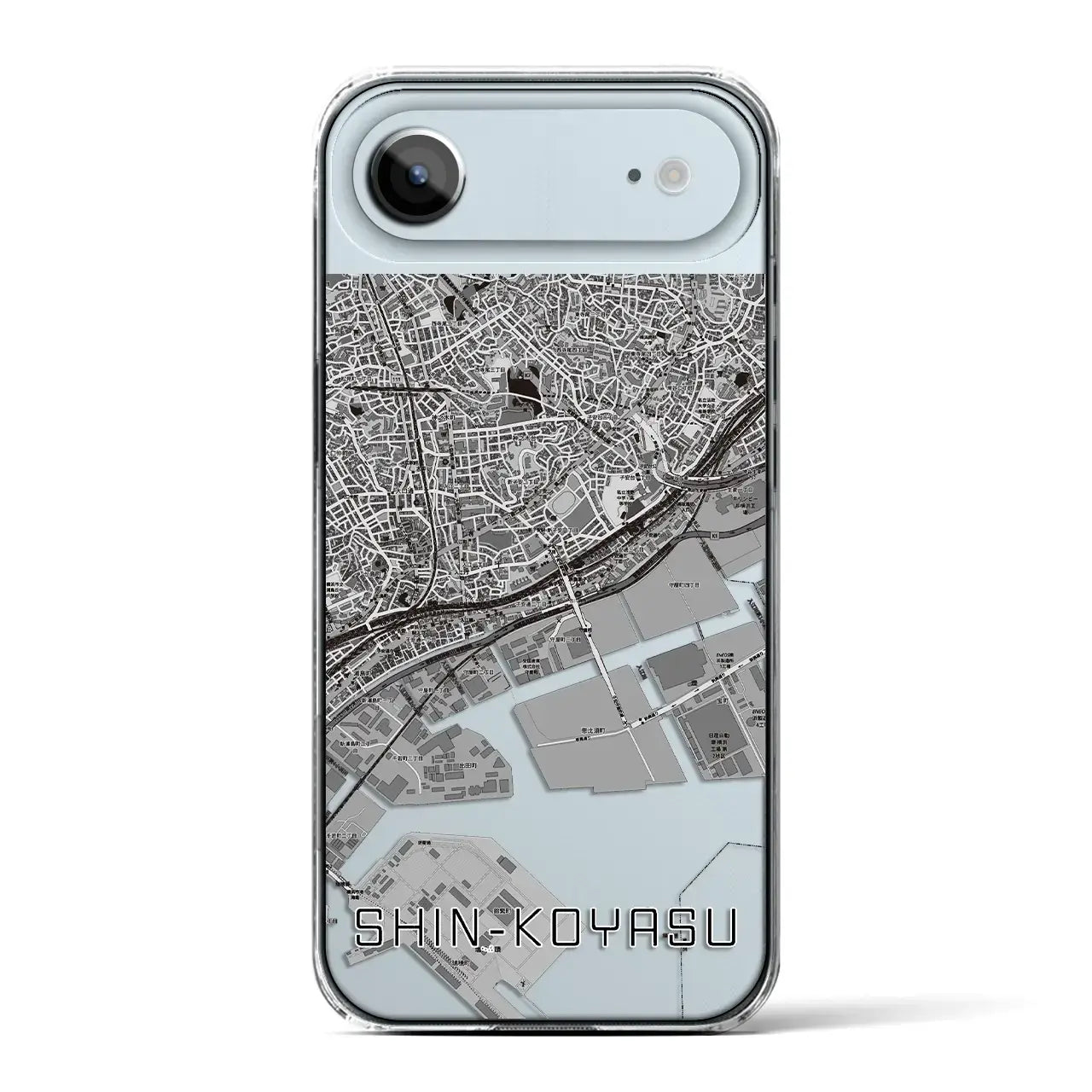 【新子安（神奈川県）】地図柄iPhoneケース（クリアタイプ）