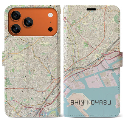 【新子安（神奈川県）】地図柄iPhoneケース（手帳タイプ）
