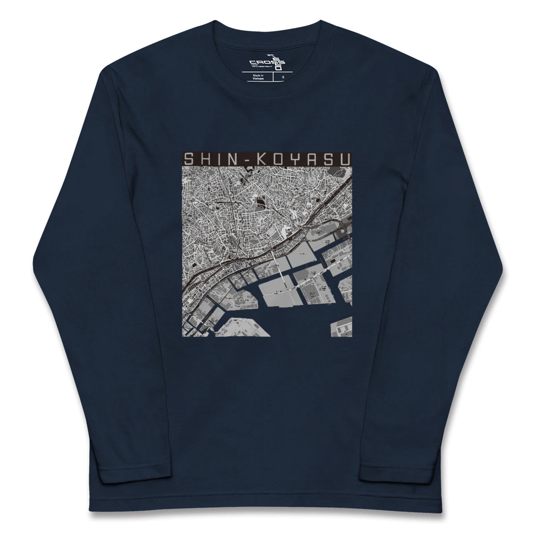 【新子安（神奈川県）】地図柄ロングスリーブTシャツ