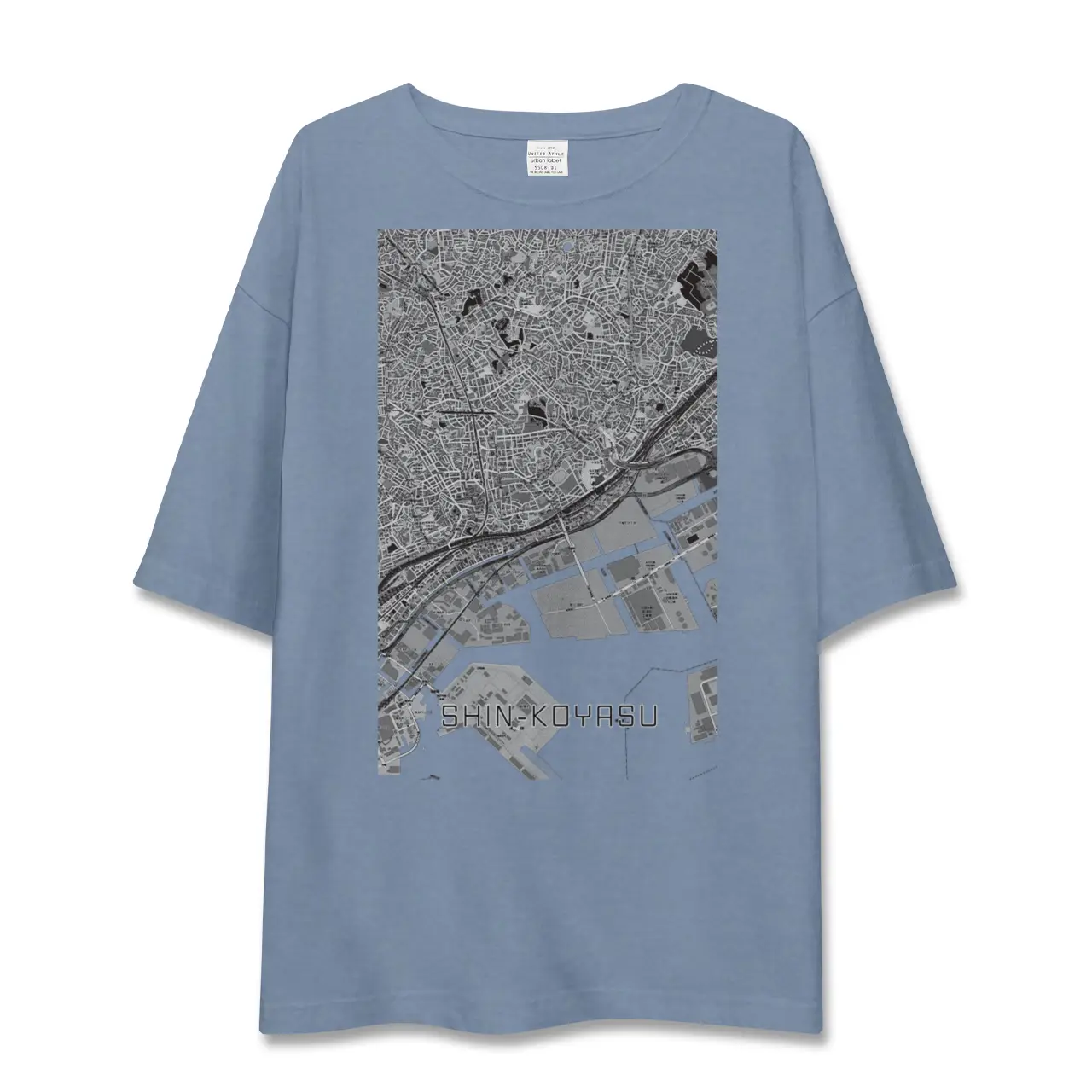 【新子安（神奈川県）】地図柄ビッグシルエットTシャツ