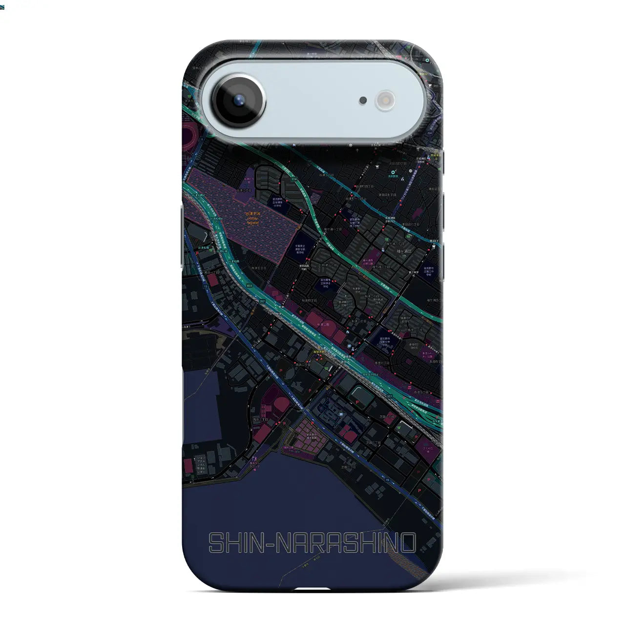 【新習志野（千葉県）】地図柄iPhoneケース（バックカバータイプ）