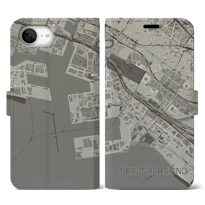 【新習志野（千葉県）】地図柄iPhoneケース（手帳タイプ）