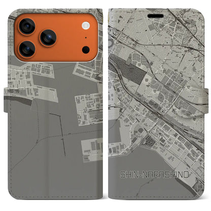 【新習志野（千葉県）】地図柄iPhoneケース（手帳タイプ）