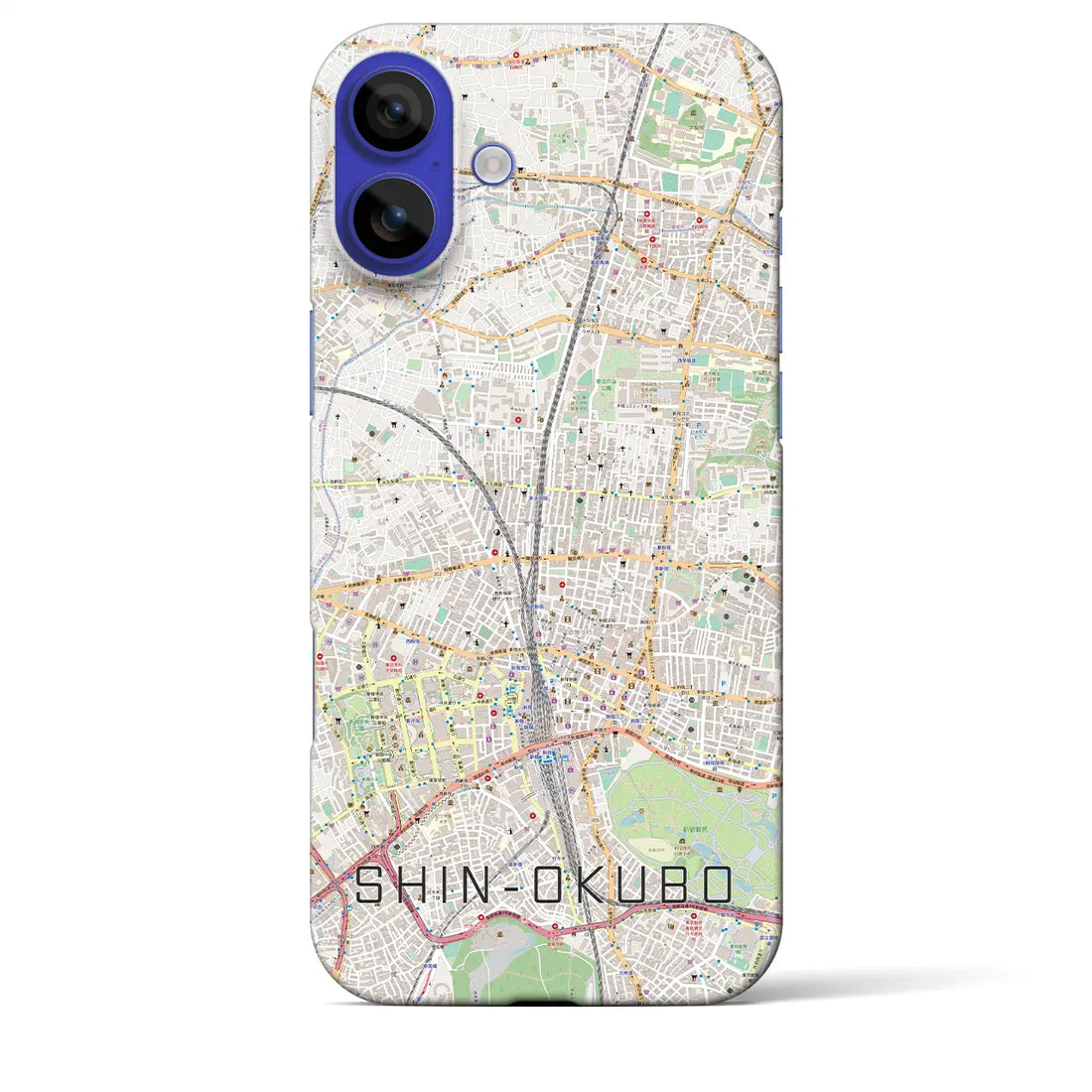 【新大久保(東京都)】地図柄iPhoneケース(バックカバータイプ)ナチュラル・iPhone 16 Pro Max 用