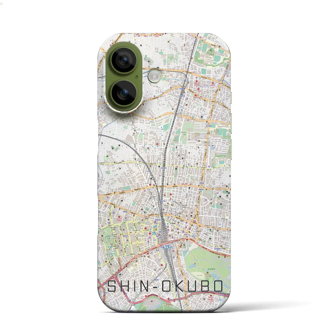 【新大久保(東京都)】地図柄iPhoneケース(バックカバータイプ)ブラック・iPhone 17 Pro Max 用