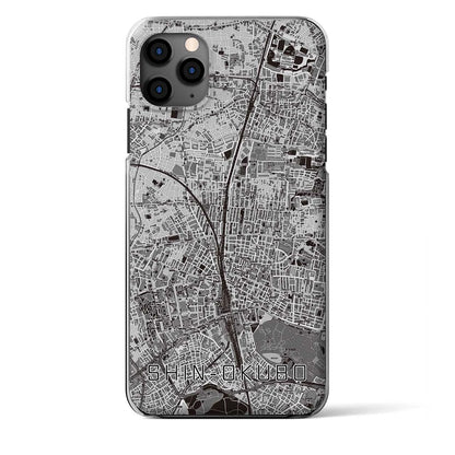 【新大久保（東京都）】地図柄iPhoneケース（クリアタイプ）モノトーン・iPhone 11 Pro Max 用