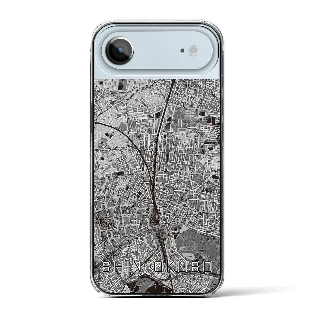 【新大久保(東京都)】地図柄iPhoneケース(クリアタイプ)モノトーン・iPhone 17 Pro Max 用