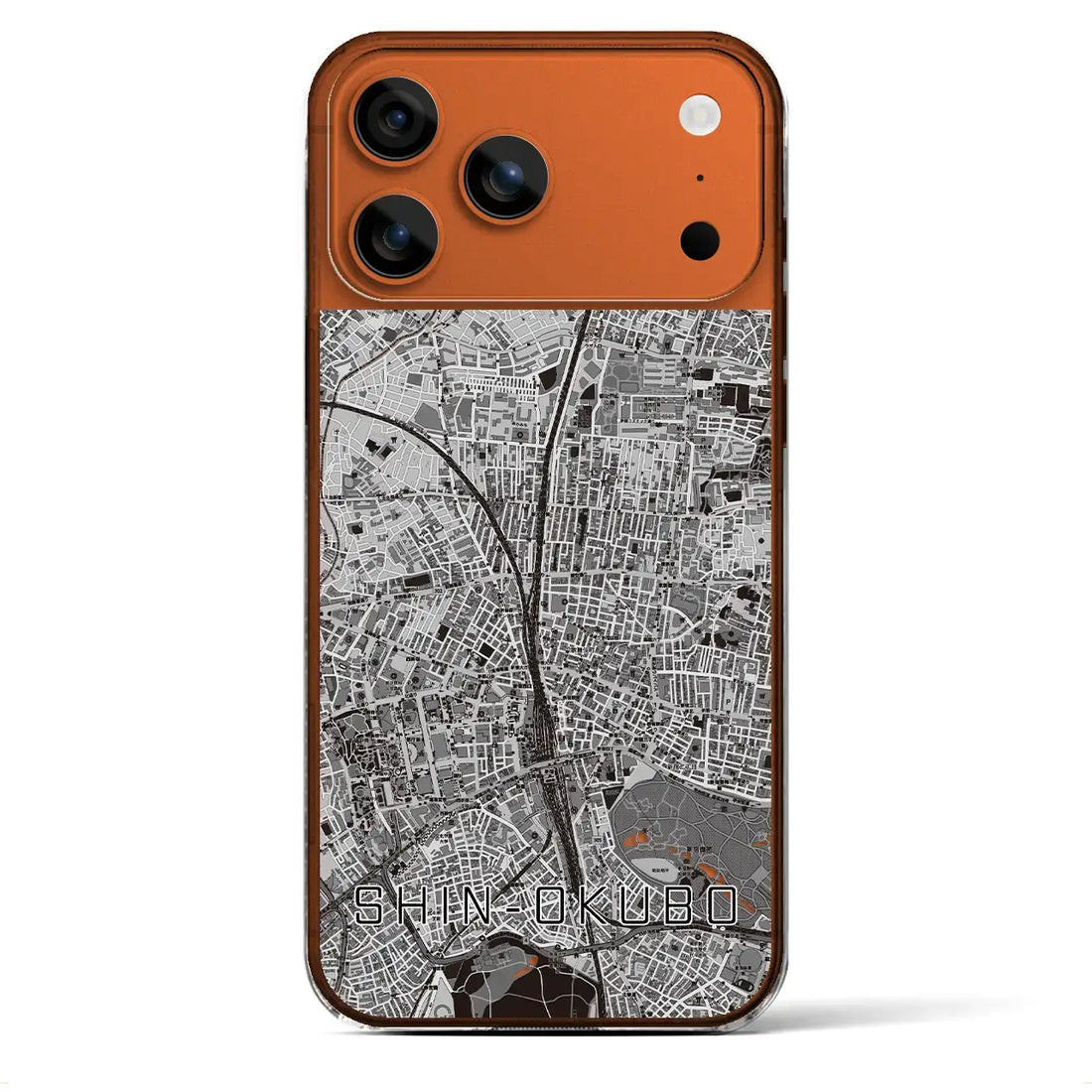 【新大久保(東京都)】地図柄iPhoneケース(クリアタイプ)モノトーン・iPhone 17 Pro Max 用