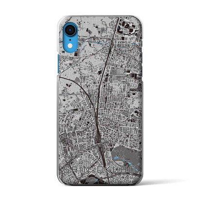 【新大久保（東京都）】地図柄iPhoneケース（クリアタイプ）モノトーン・iPhone XR 用
