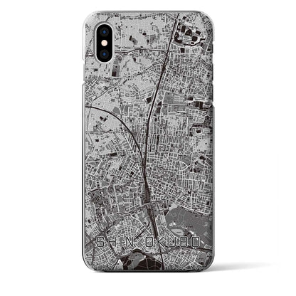 【新大久保（東京都）】地図柄iPhoneケース（クリアタイプ）モノトーン・iPhone XS Max 用