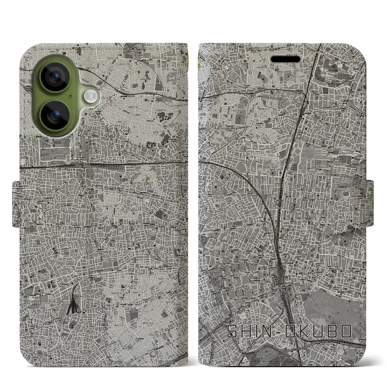 【新大久保（東京都）】地図柄iPhoneケース（手帳タイプ）