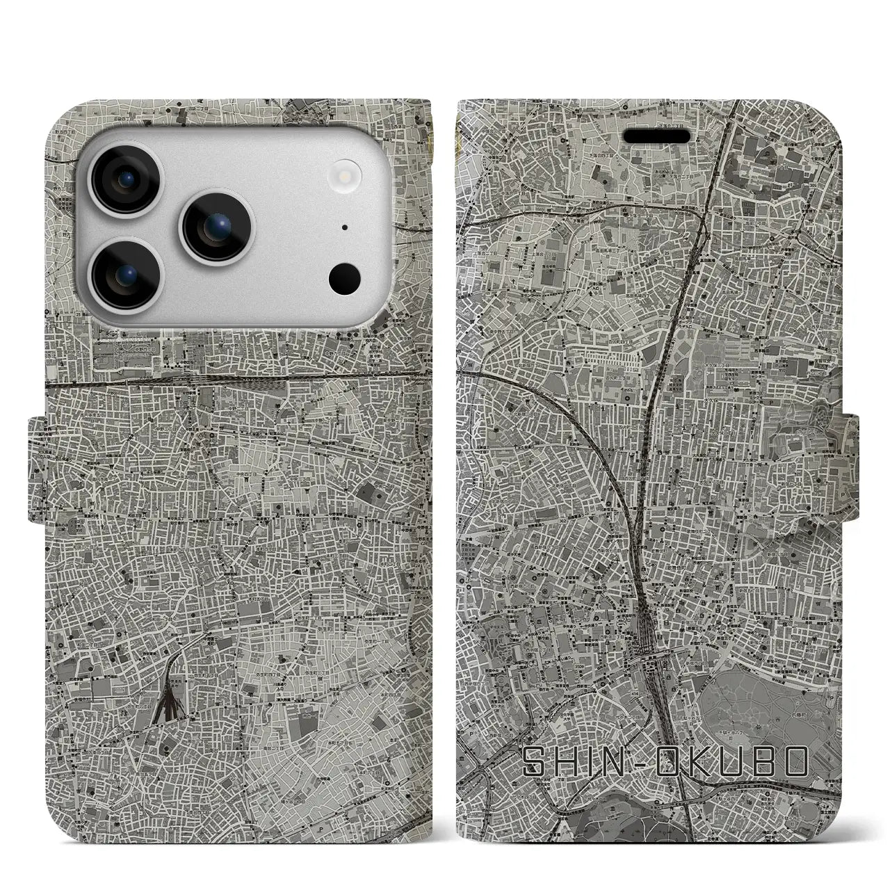 【新大久保（東京都）】地図柄iPhoneケース（手帳タイプ）