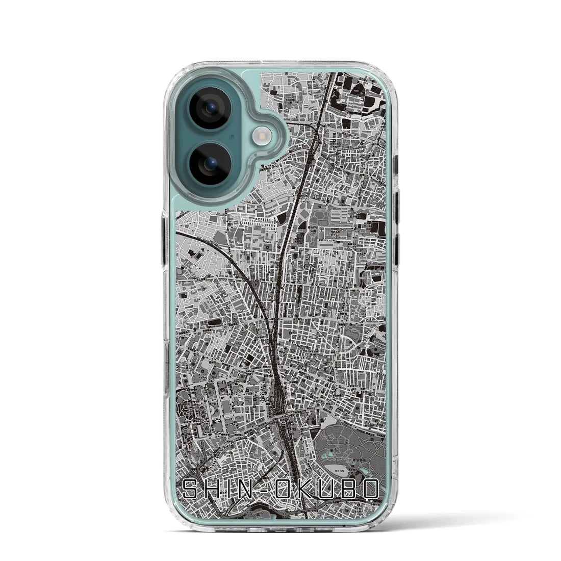 【新大久保(東京都)】地図柄iPhoneケース(MagSafeタイプ)モノトーン・iPhone 16 Pro 用