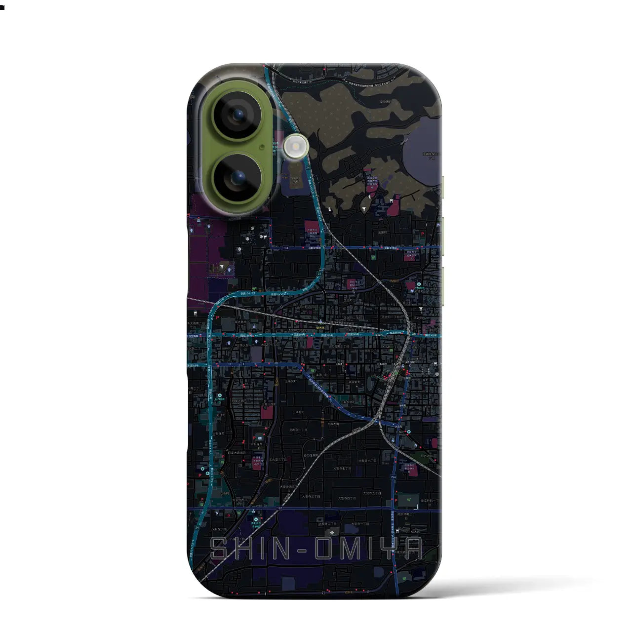 【新大宮（奈良県）】地図柄iPhoneケース（バックカバータイプ）