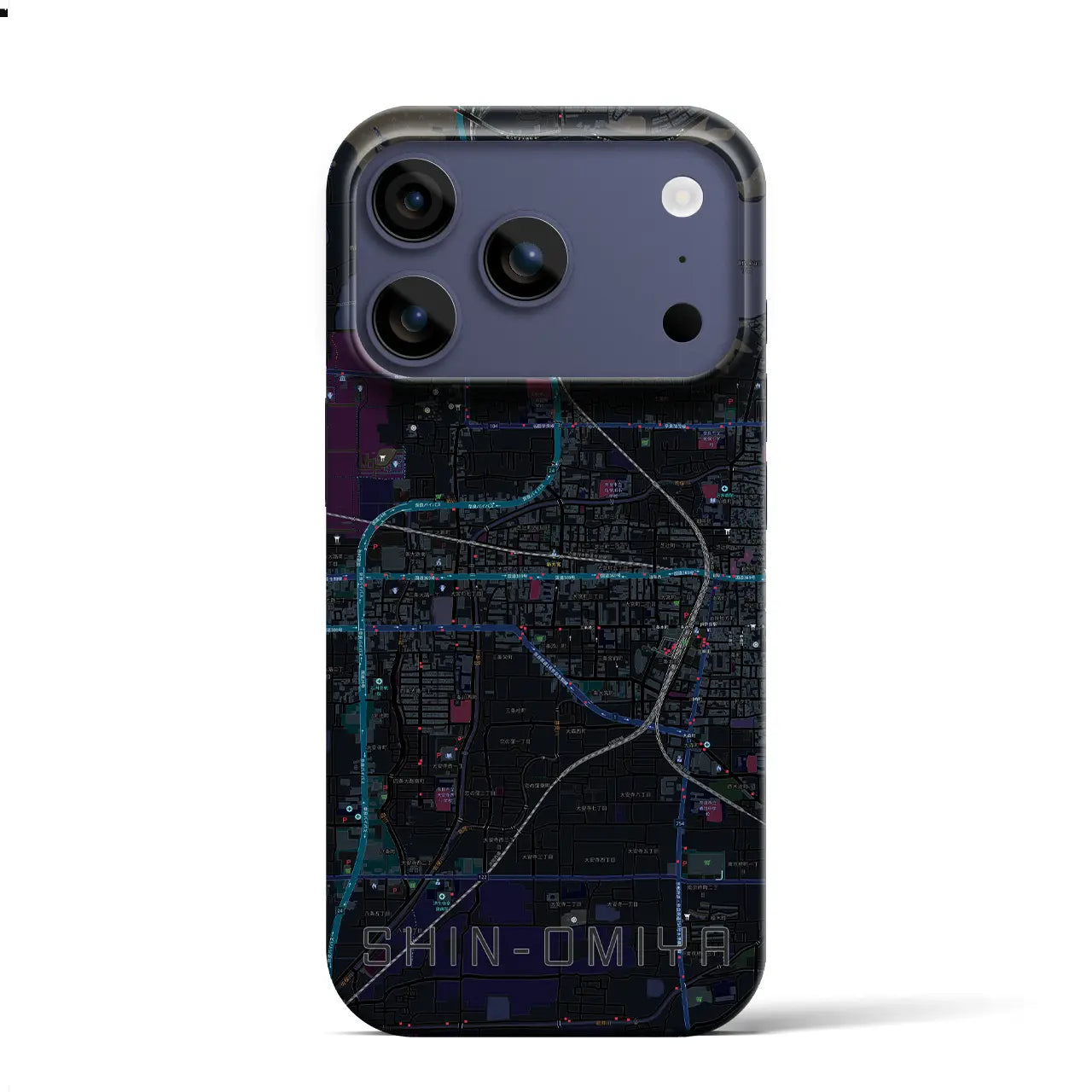 【新大宮（奈良県）】地図柄iPhoneケース（バックカバータイプ）