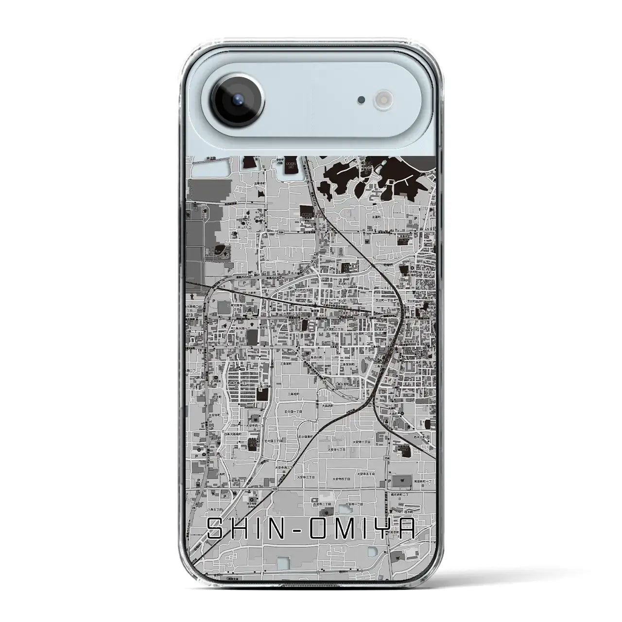 【新大宮（奈良県）】地図柄iPhoneケース（クリアタイプ）