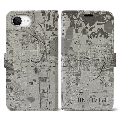 【新大宮（奈良県）】地図柄iPhoneケース（手帳タイプ）