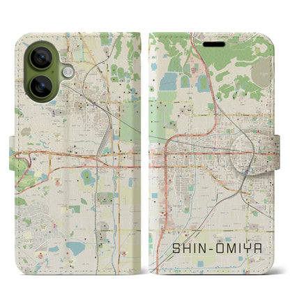 【新大宮（奈良県）】地図柄iPhoneケース（手帳タイプ）