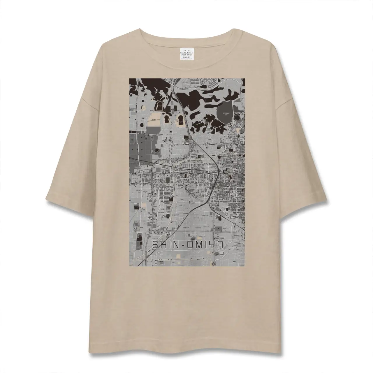 【新大宮（奈良県）】地図柄ビッグシルエットTシャツ