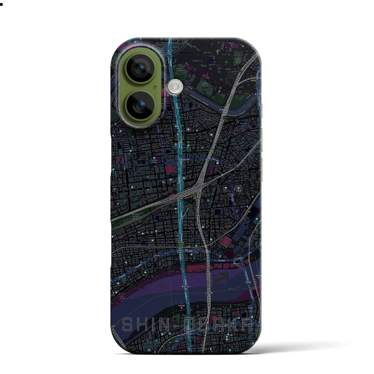 【新大阪（大阪府）】地図柄iPhoneケース（バックカバータイプ）