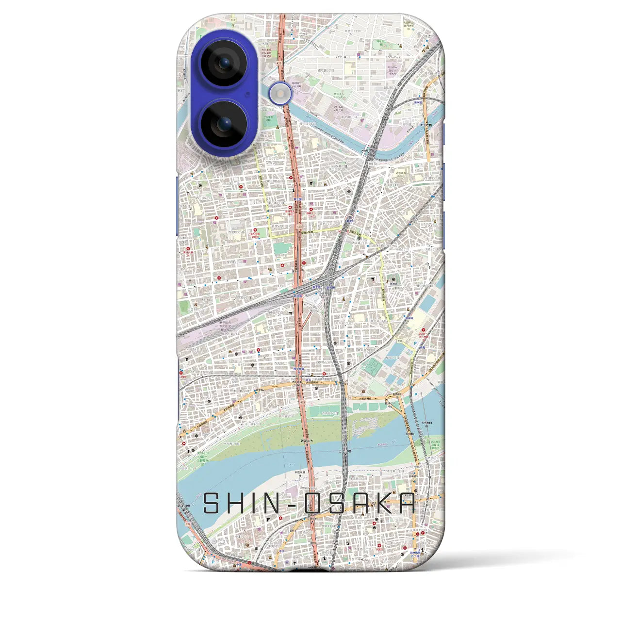 【新大阪（大阪府）】地図柄iPhoneケース（バックカバータイプ）ナチュラル・iPhone 16 Pro Max 用