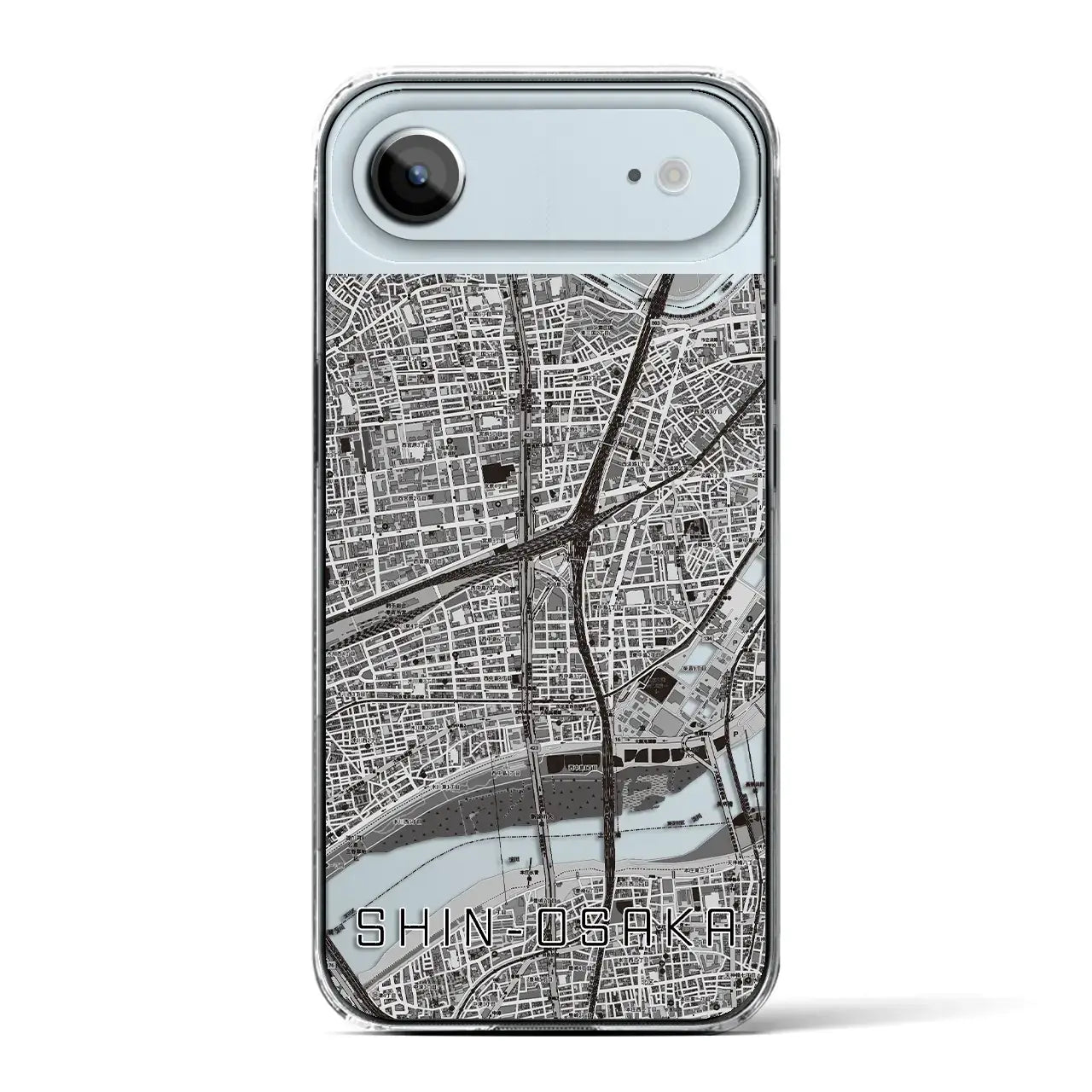 【新大阪（大阪府）】地図柄iPhoneケース（クリアタイプ）