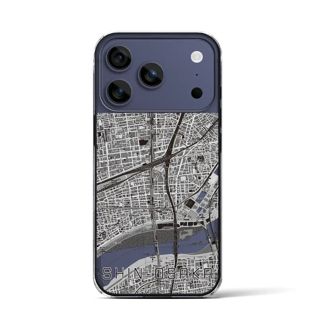 【新大阪(大阪府)】地図柄iPhoneケース(クリアタイプ)