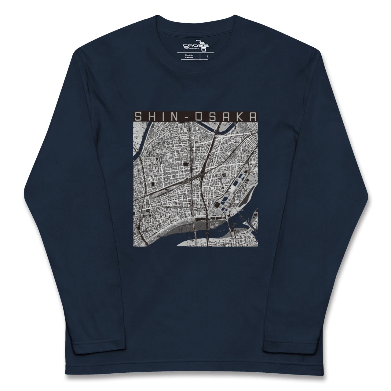 【新大阪（大阪府）】地図柄ロングスリーブTシャツ
