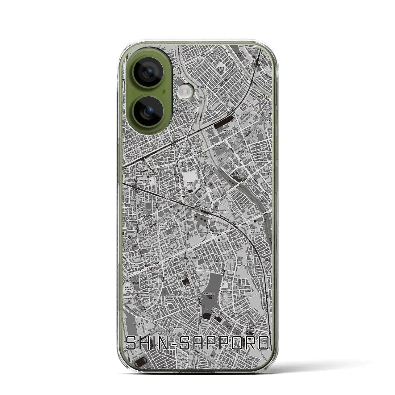 【新札幌（北海道）】地図柄iPhoneケース（クリアタイプ）