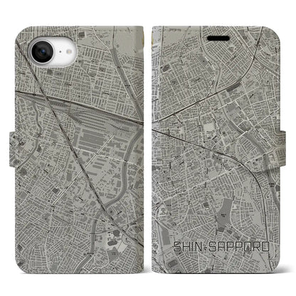 【新札幌（北海道）】地図柄iPhoneケース（手帳タイプ）