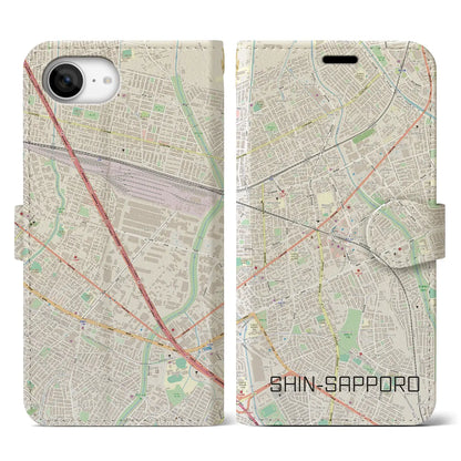 【新札幌（北海道）】地図柄iPhoneケース（手帳タイプ）