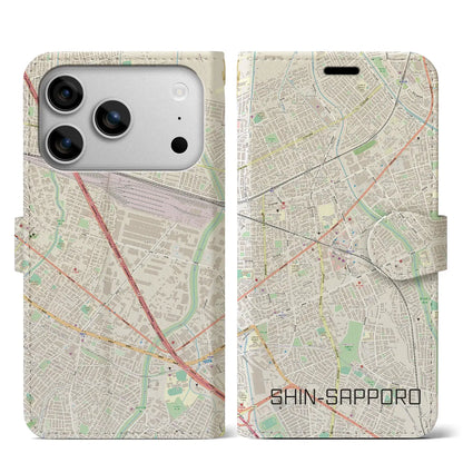 【新札幌（北海道）】地図柄iPhoneケース（手帳タイプ）