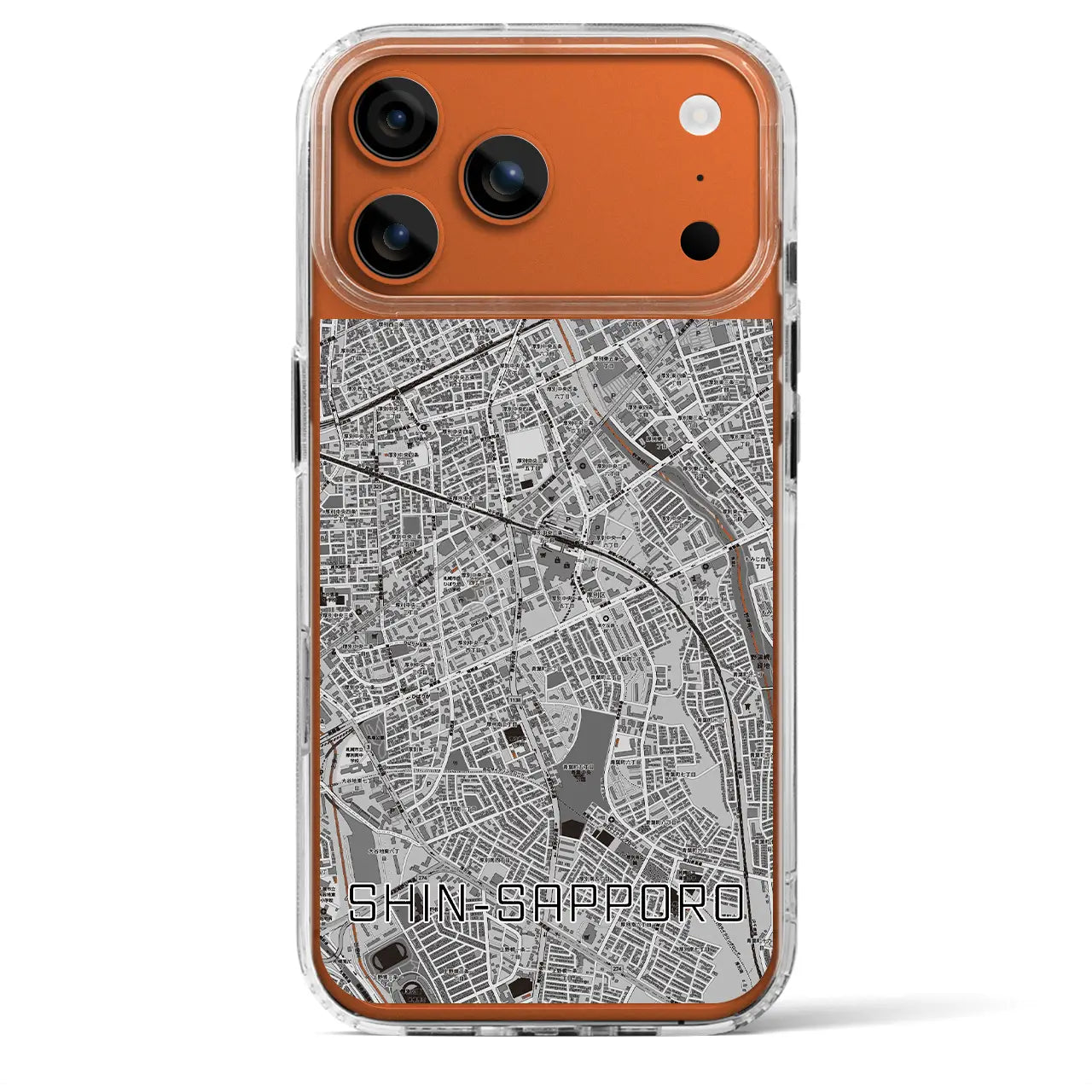 【新札幌（北海道）】地図柄iPhoneケース（MagSafeタイプ）モノトーン・iPhone 17 Pro Max 用
