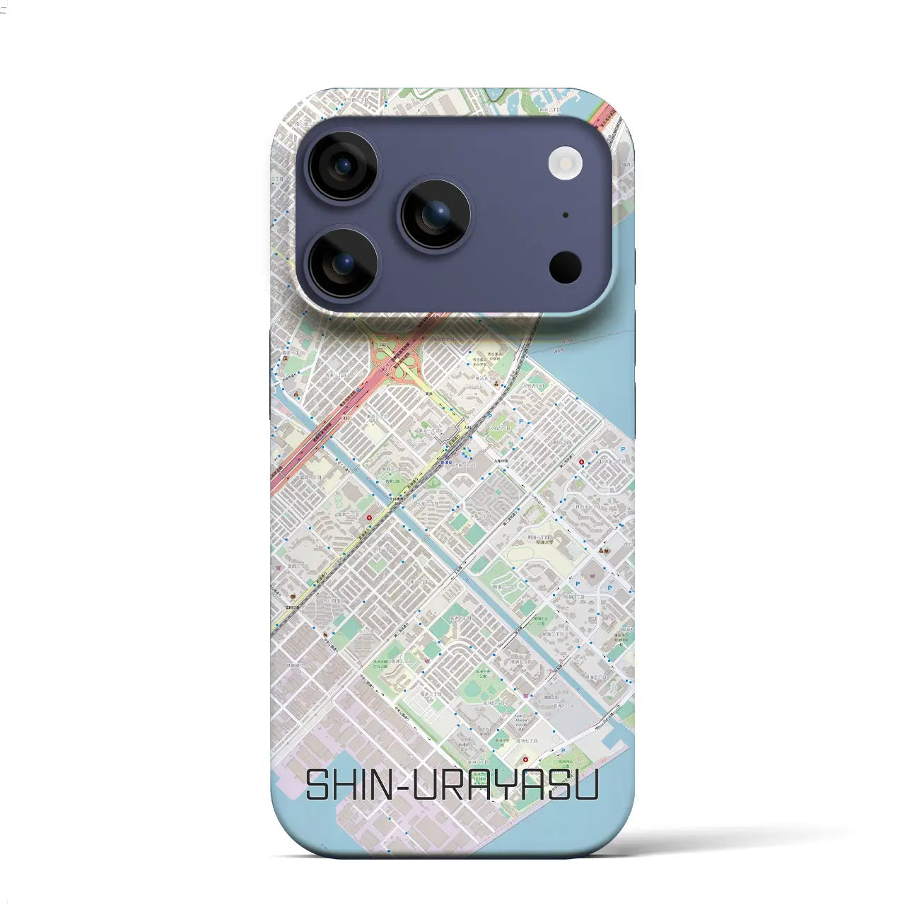 【新浦安（千葉県）】地図柄iPhoneケース（バックカバータイプ）