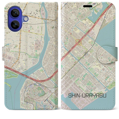 【新浦安（千葉県）】地図柄iPhoneケース（手帳タイプ）ナチュラル・iPhone 16 Pro Max 用