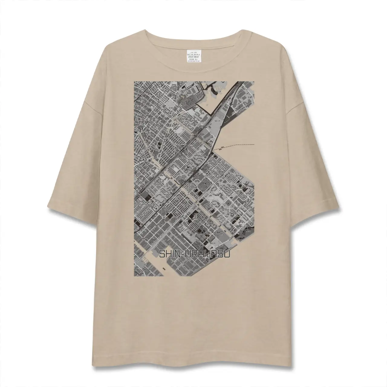 【新浦安（千葉県）】地図柄ビッグシルエットTシャツ