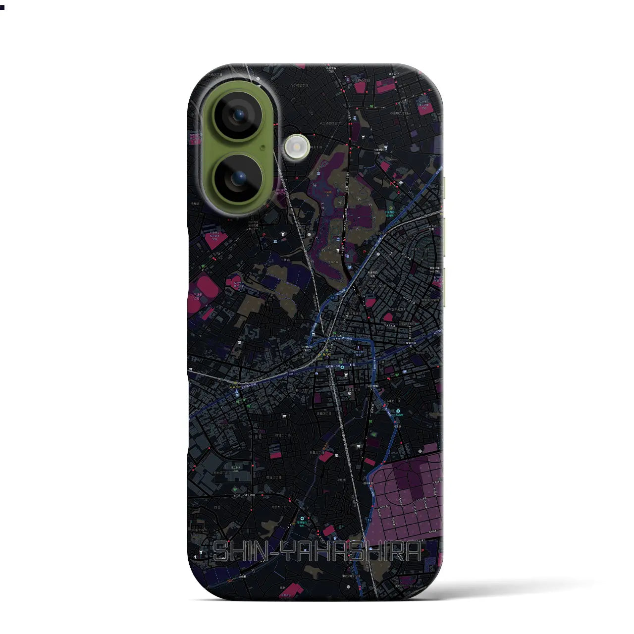 【新八柱（千葉県）】地図柄iPhoneケース（バックカバータイプ）