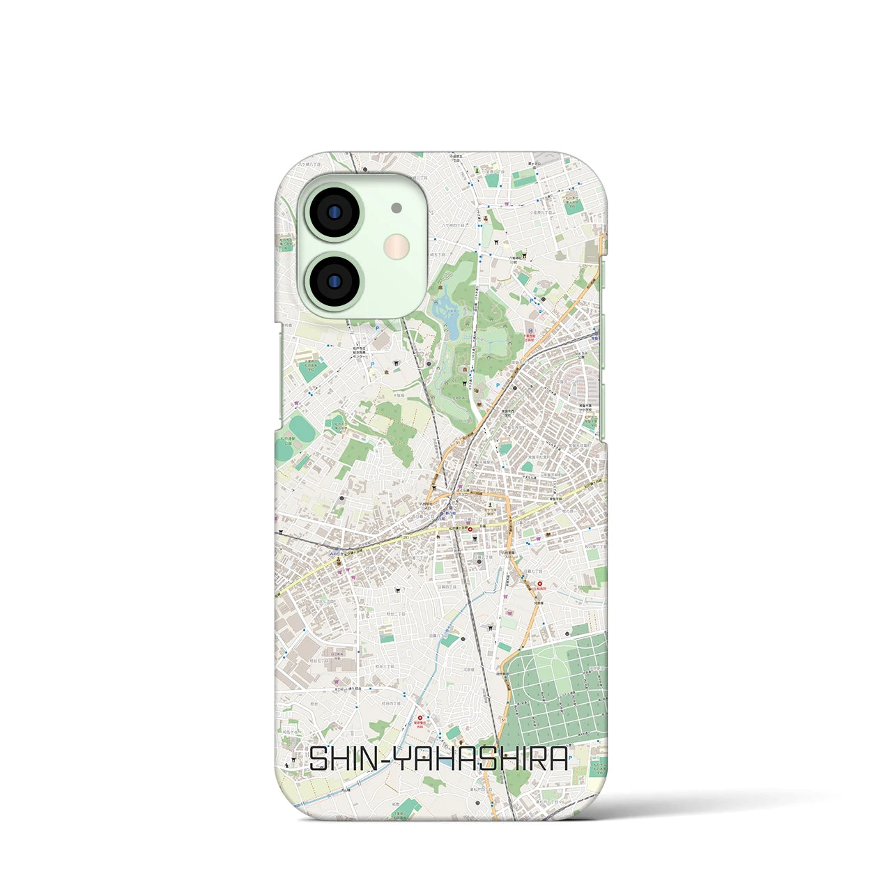 【新八柱】地図柄iPhoneケース（バックカバータイプ・ナチュラル）iPhone 12 mini 用