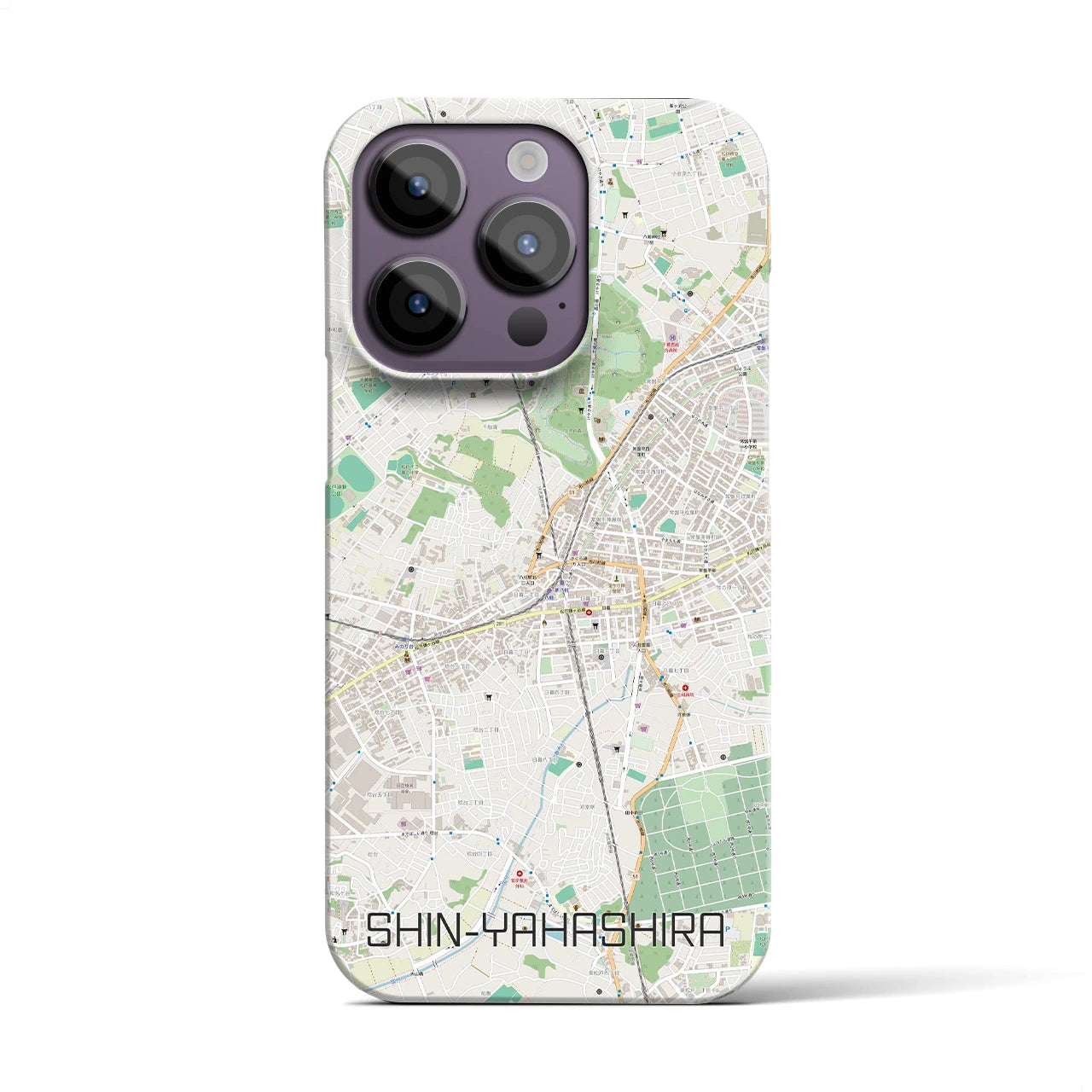 【新八柱】地図柄iPhoneケース（バックカバータイプ・ナチュラル）iPhone 14 Pro 用
