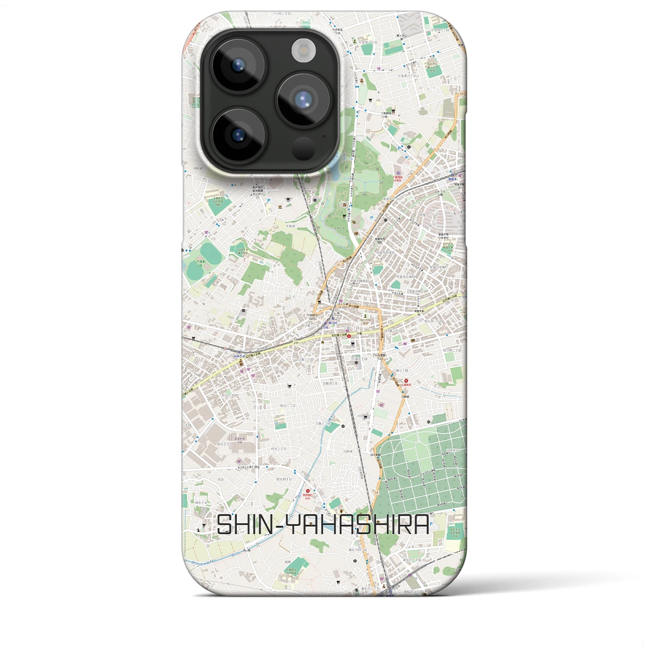 【新八柱】地図柄iPhoneケース（バックカバータイプ・ナチュラル）iPhone 15 Pro Max 用