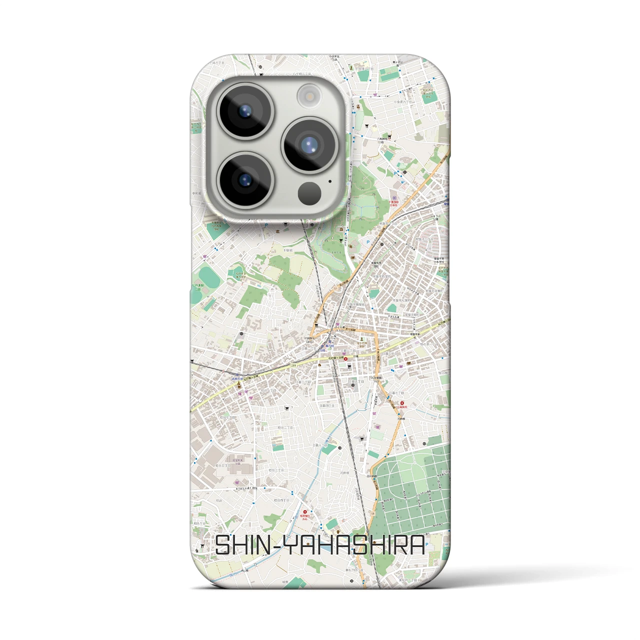 【新八柱】地図柄iPhoneケース（バックカバータイプ・ナチュラル）iPhone 15 Pro 用