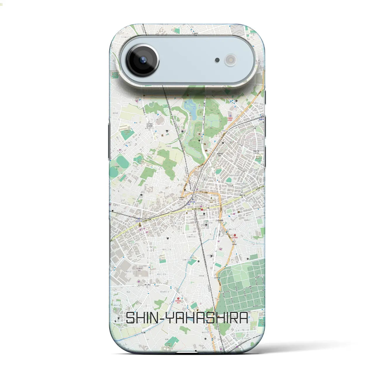 【新八柱（千葉県）】地図柄iPhoneケース（バックカバータイプ）