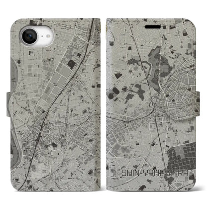 【新八柱（千葉県）】地図柄iPhoneケース（手帳タイプ）