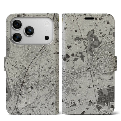 【新八柱（千葉県）】地図柄iPhoneケース（手帳タイプ）