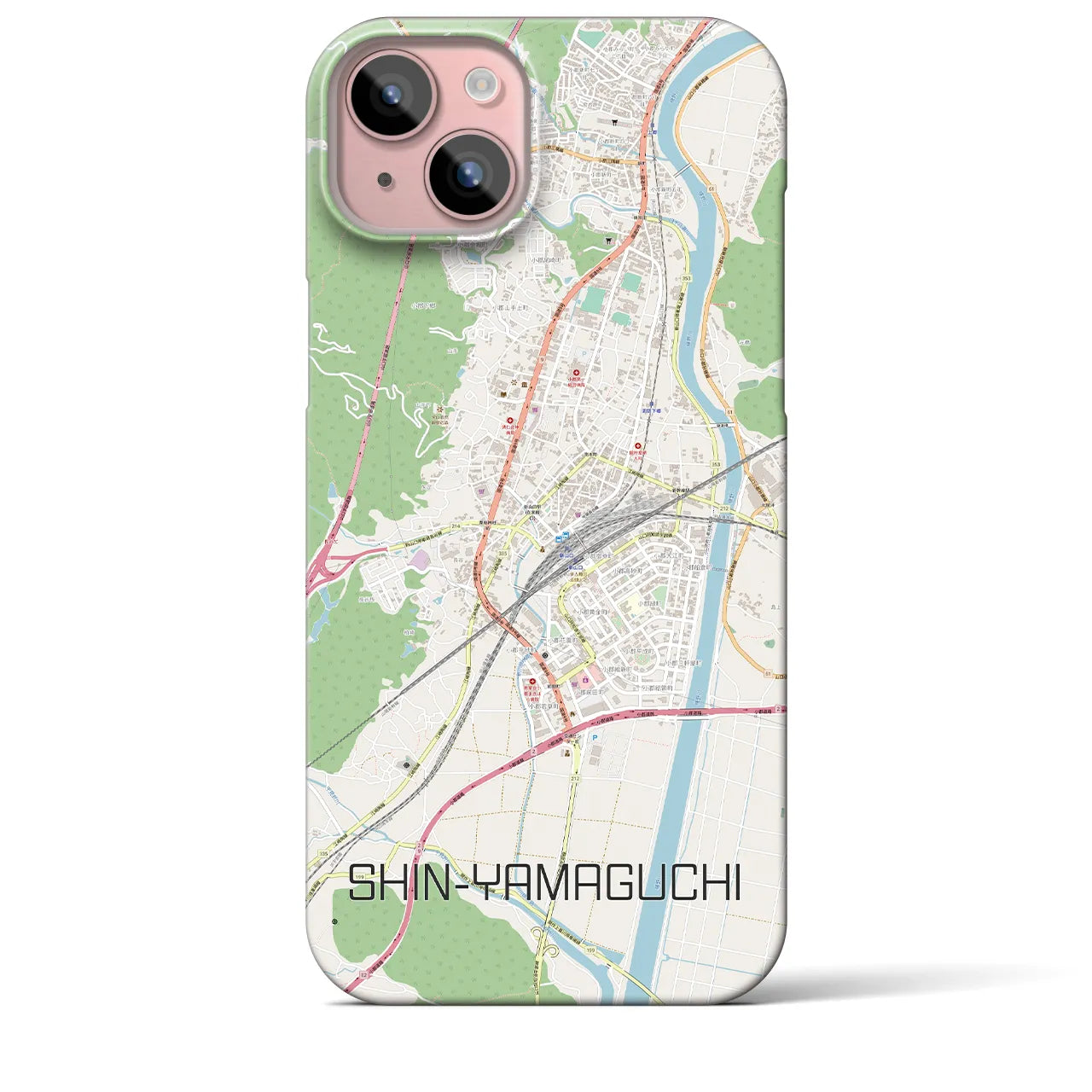 【新山口（山口県）】地図柄iPhoneケース（バックカバータイプ）