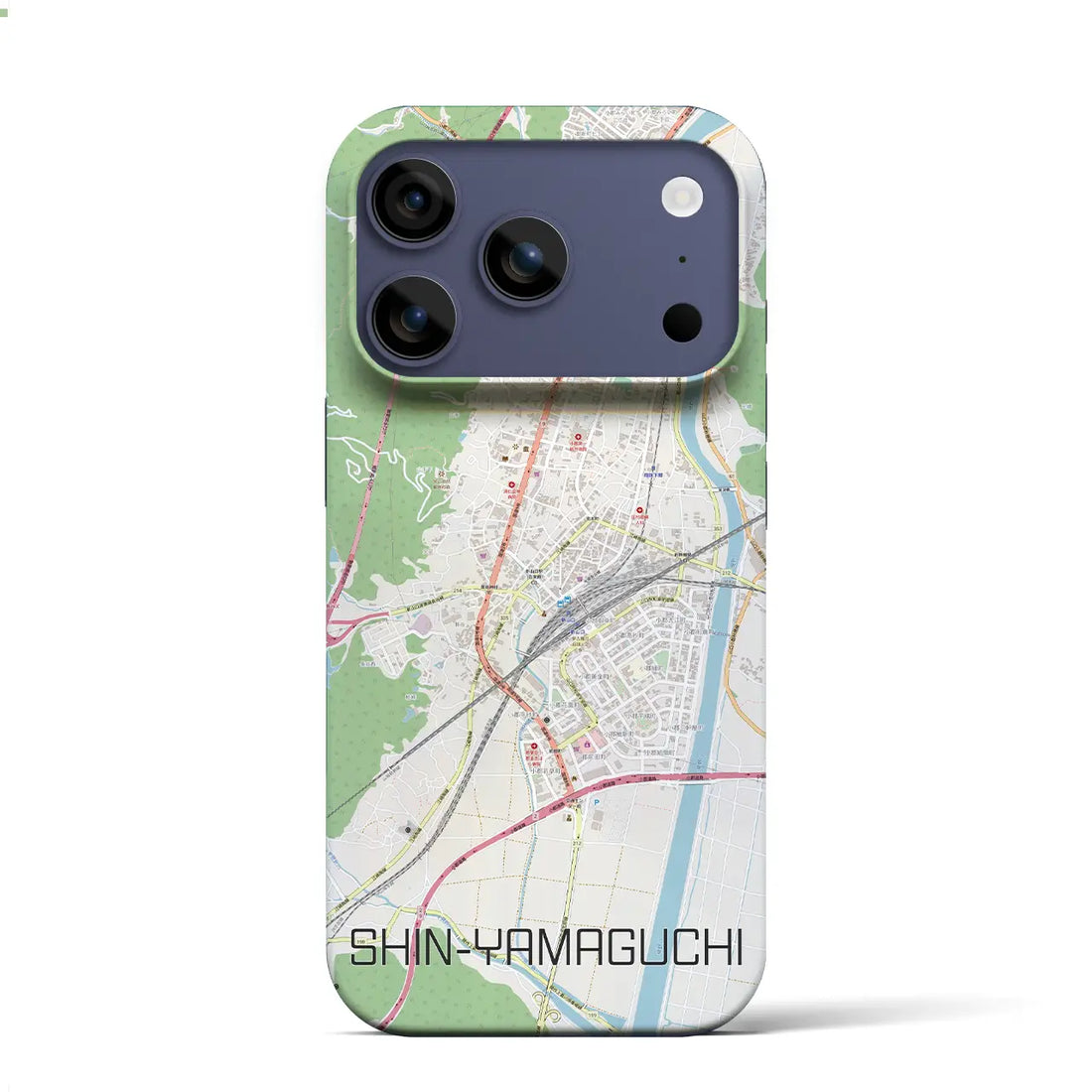【新山口（山口県）】地図柄iPhoneケース（バックカバータイプ）ブラック・iPhone 17 Pro Max 用