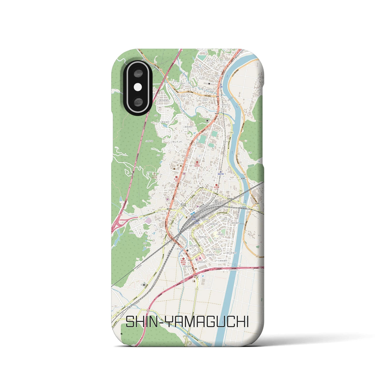 【新山口（山口県）】地図柄iPhoneケース（バックカバータイプ）