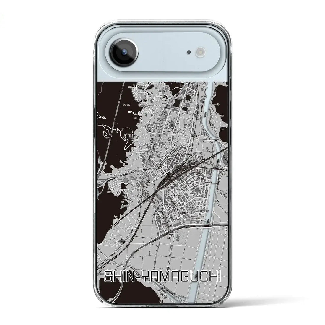 【新山口(山口県)】地図柄iPhoneケース(クリアタイプ)モノトーン・iPhone 17 Pro Max 用