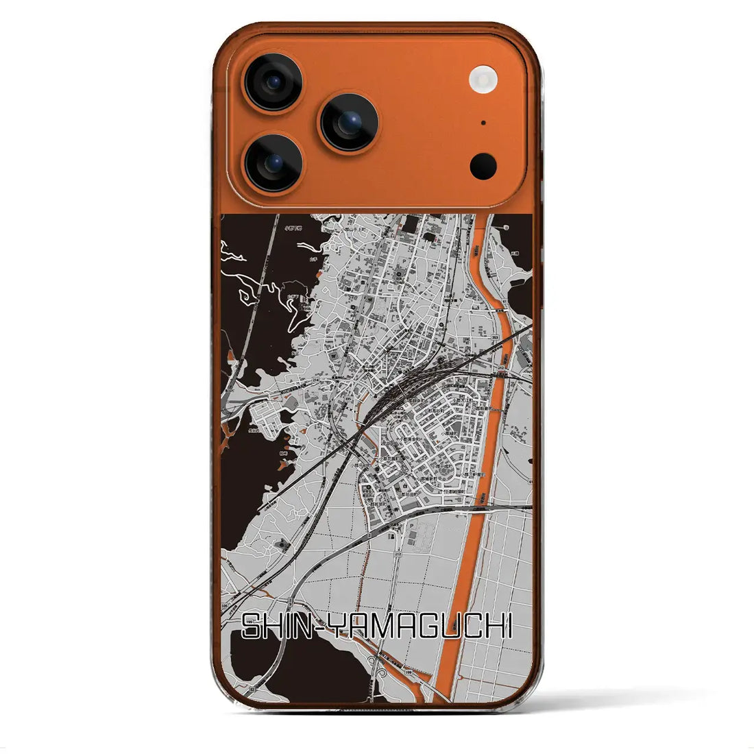 【新山口（山口県）】地図柄iPhoneケース（クリアタイプ）モノトーン・iPhone 17 Pro Max 用