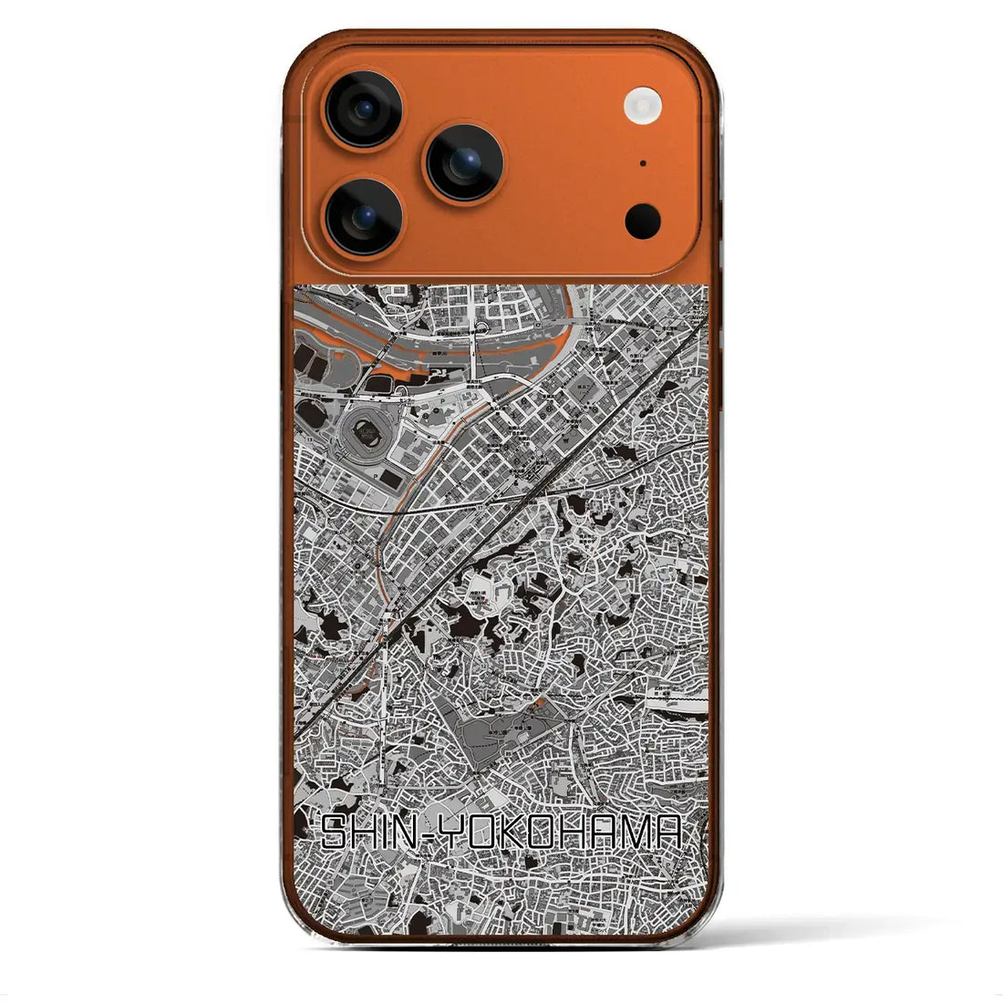 【新横浜（神奈川県）】地図柄iPhoneケース（クリアタイプ）